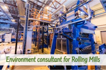 "Image showcasing an environmental consultant working with a rolling mill."